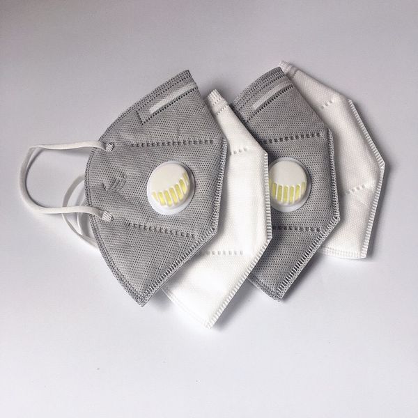 

fast dhl ship folding ffp2 n95 mask with breathing valve face protective dustproof kn95 masks with self-priming filter in stock