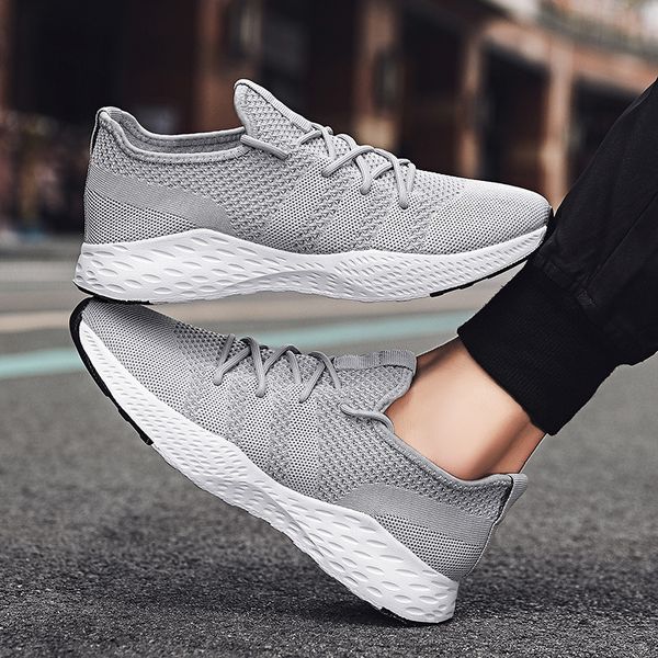 

shoes men fashion lightweight sneakers men air mesh comfortable walking shoes basket homme breathable sneakers zapatillas hombre, Black
