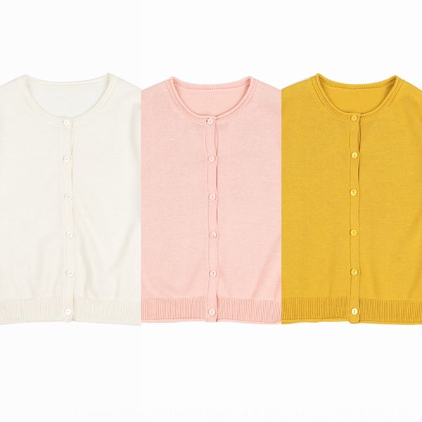 

xihrl summer 2020 children's pure color cotton cherry knitted cardigan summer 2020 children's pure color cotton cherry knitted emb, Blue