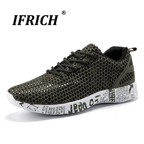 

ifrich 2018 spring autumn men water shoes outdoor anti-slippery beach shoes lightweight lace-up aqua mesh breathable