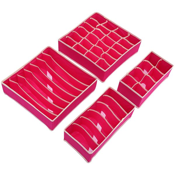 

non-woven storage bags box for bra underwear socks closet organizer box 4pcs