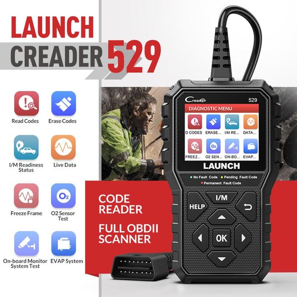 

cr529 obd2 scanner auto code reader car fault diagnostic tool check engine light pass emission test update cr319 cr3001