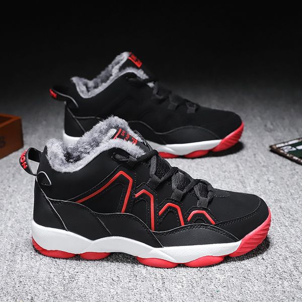 

зимние снегоступы повседневные мужские толстые северо-восточные хлопчатобумажные сапоги мужская обувь студенты корейский стиль осень плюс ба, Black