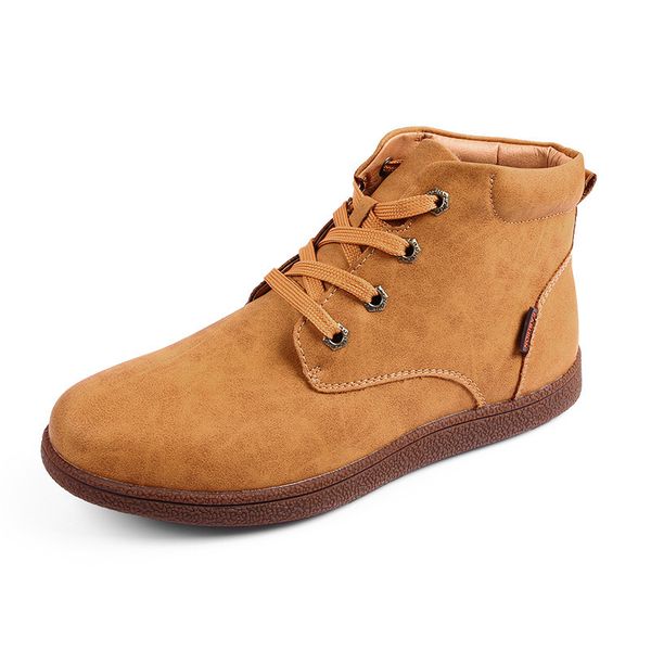 

fashion men boots split leather ankle snow boots shoes warm fur plush lace-up winter shoes plus size 38~46, Black