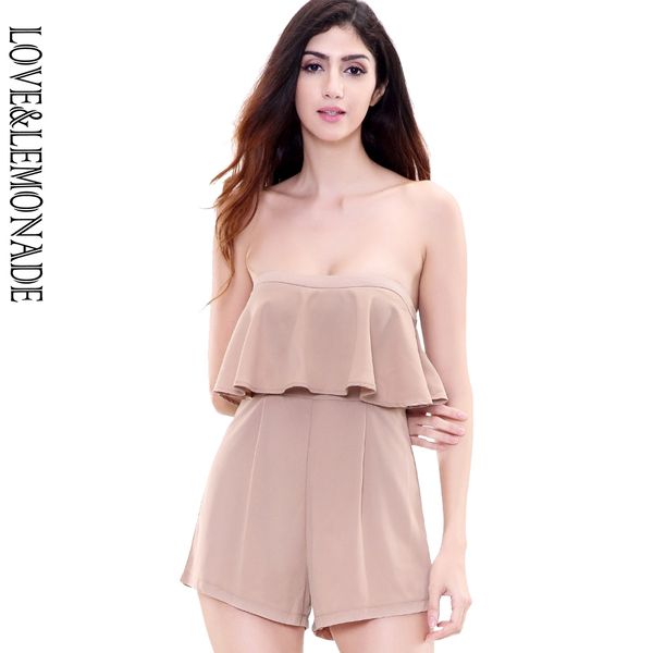 

love&lemonade nude flounced waist wrapped chest playsuit tb 8989, Black;white