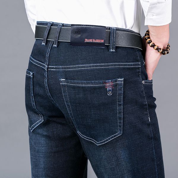

2019 men's jeans homme straight biker moto jean pants classic calca masculina male mannen vaqueros skinny pantalon slim fit, Blue