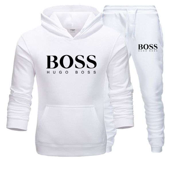 

g2 hugo boss fall new mens letter printing sweatsuit tracksuits ~ mens training jogging sweat track suits sportswear set, Gray