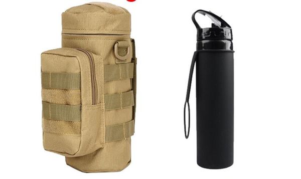 2020 Ao Ar Livre Molle Garrafa de água Bolsa Tactical Gear Chaleira cintura Bolsa de Ombro para Fãs Do Exército Escalada Caminhadas Camping água Bags DHL