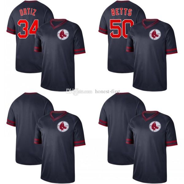 

New Boston 50 Mookie Betts New David 34 Ortiz Cooperstown Retro Collection Mesh Wordmark V-Neck Red Sox Baseball News
