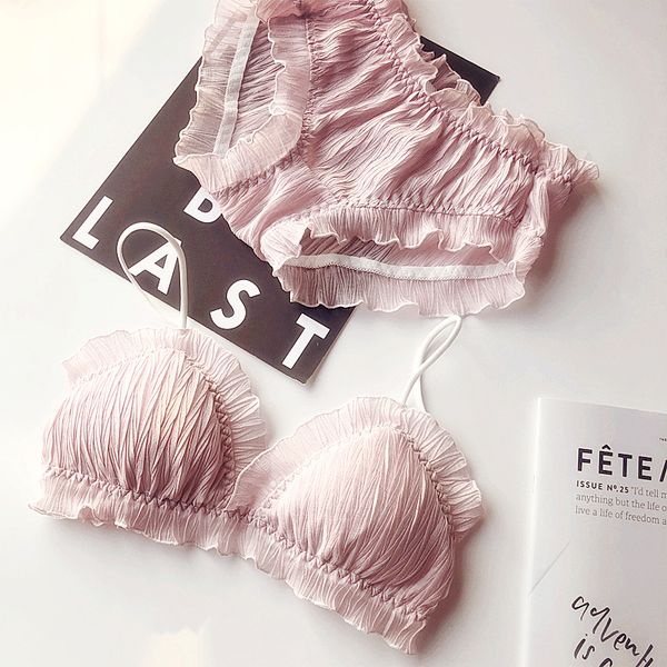 

wriufred плиссированные шифоновые bralette comfortab оборками бюстгальтера шнурка женщин нижнее белье треугольник кубок padded push up bra б, Red;black