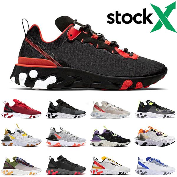 

2020 react element 87 55 running shoes men women bred light bone triple black bred hyper pink mens trainers sports sneakers runner
