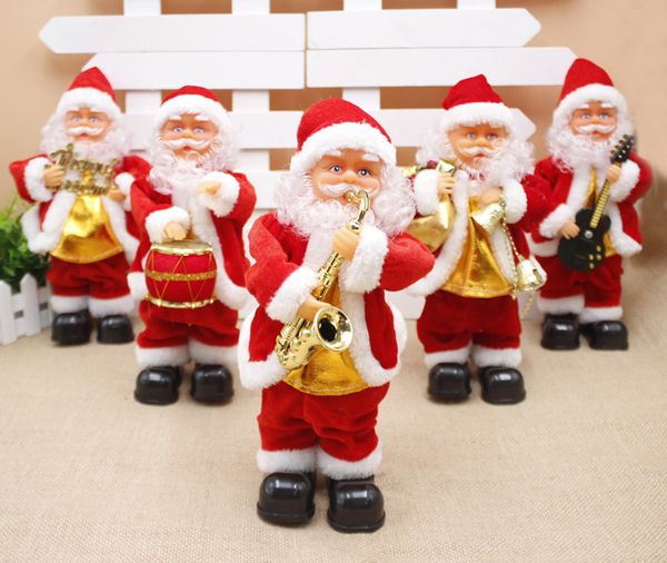 

5 styles of santa claus dolls electric music santa claus musician child doll foppish party christmas decoration gifts