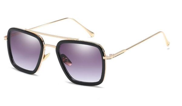 

fashion avengers tony stark flight 006 style sunglasses men square aviation brand design sun glasses oculos de sol