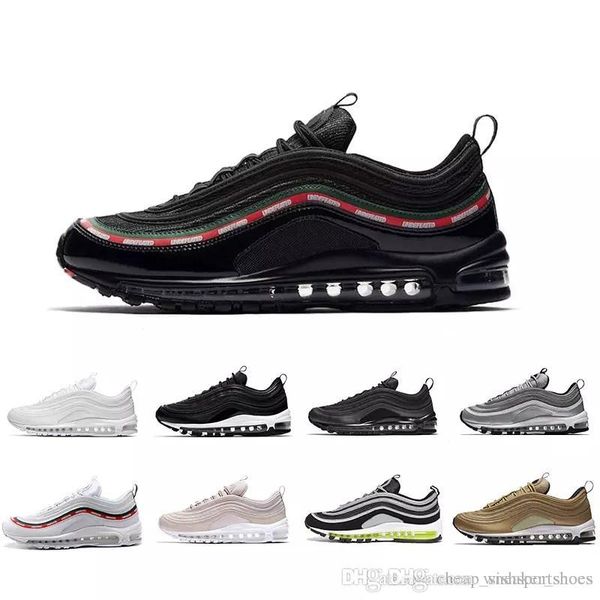 

97 Мужские Кроссовки Подушка Мужчины Женщины Tripel Белый Черный Металлик Золото Юби