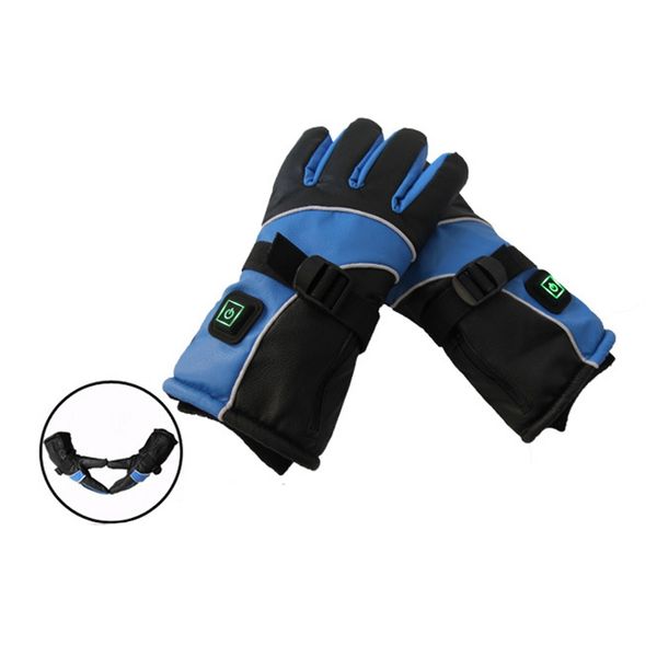 

lithium battery charging heating gloves with three-speed thermostat switch heating gloves electric car motorcycle electric glove, Black
