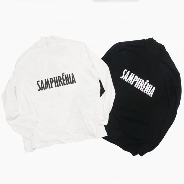 

19fw sagittaire французская марка с длинным рукавом толстовка осень зима высокий воротник пуловер tee свитер street casual открытый футболка, Black