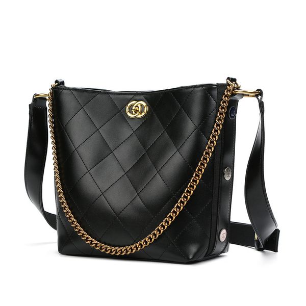

малый c женщина пакет bucket luxury bag женщина 2019 small real алмазные lattice цепи одного плеча satchel сумки