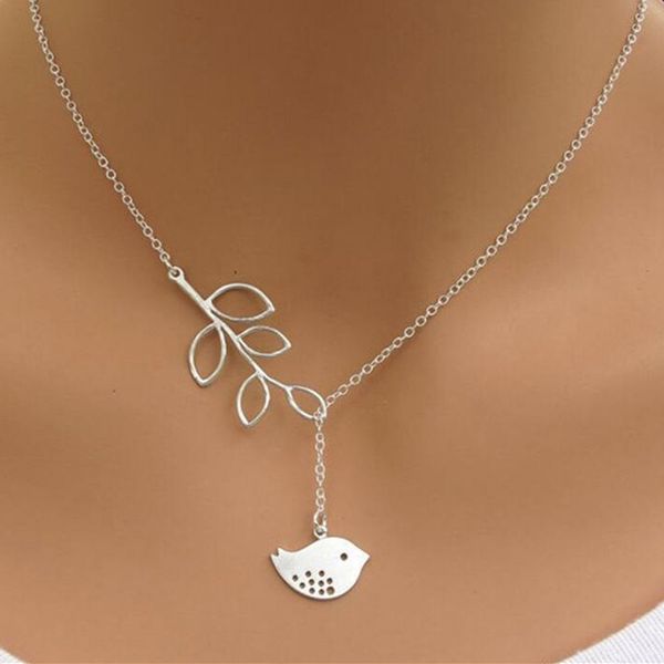 

ghrqx sell silver leaf birds pearl pendant necklace fashion jewelry wholesale