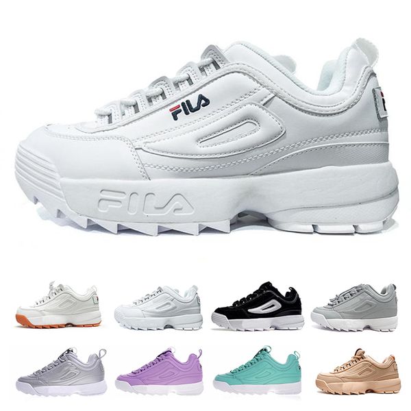 

Original FILA Disruptors II 2 утолщаются тройной белый черный II 2 S мужчины женская дизайнерска
