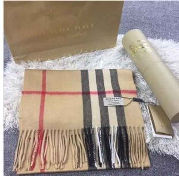 

with roll tube gift 2019 winter luxury 100% cashmere scarf men and women classic big plaid scarves pashmina infinity scarfs, Blue;gray