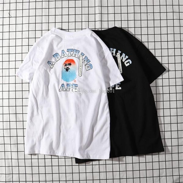 

brand mens designer t shirt fashion mens short sleeves a bathing ape cotton t shirt tees 2 colors, White;black