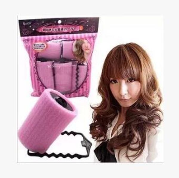 Small Large Sponge Sleeping Beauty Magic Rollers No Hurt Hair Pink