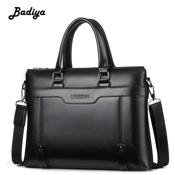 

retro men solid color briefcase handbag multifunction tote shoulder bag casual business male lapbriefcase
