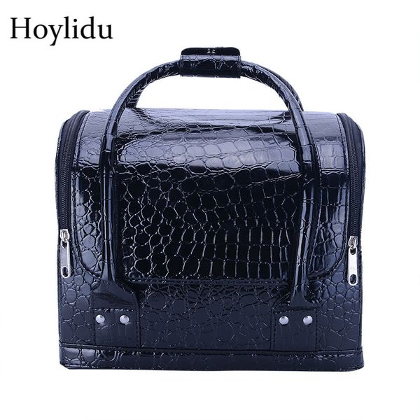 

pu leather cosmetic box women fashion professional multi-layer nail art make up boxes large capacity makeup bag toiletries case