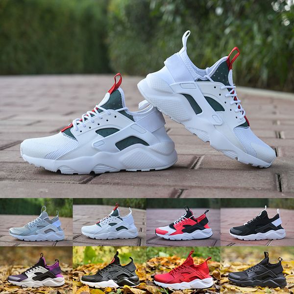 

new 2018 air huarache 4 iv running shoes for women mens trainers all red huraches huaraches run ultra multicolor designer sneakers, White;red