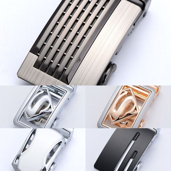 

bzzac men's leather casual automatic alloy pants head business men's leather casual automatic buckle alloy belt pants head busines, Slivery;black