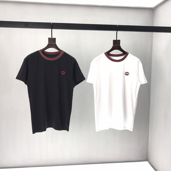 

2019 мужские дизайнерские футболки роскошные буквы Грудь вышивка два G одежда с кор
