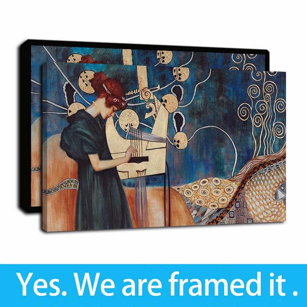 

framed artwork gustav klimt giclee abstract portrait oil paintings hd print on canvas wall art paintings home decor - ready to hang