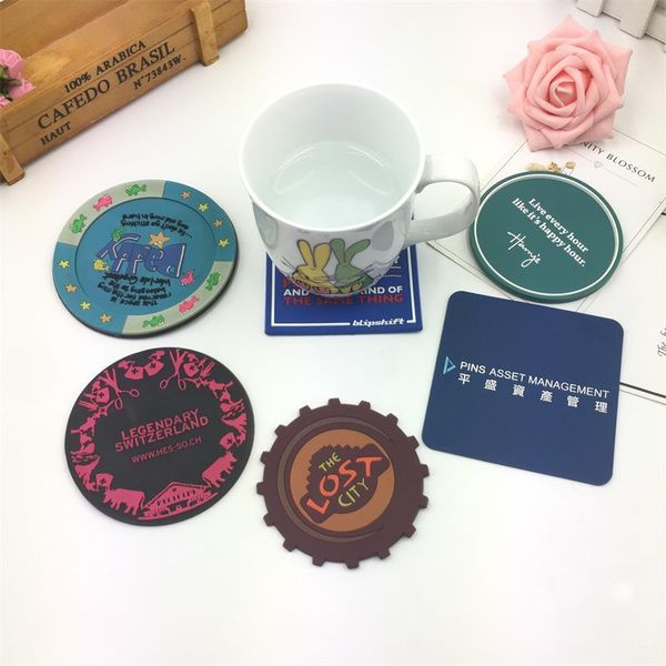 

custom coaster home creative products pvc soft rubber insulation mat placemat cartoon anti-slip mat promotional gifts customization