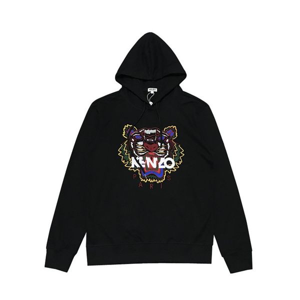 

2020 sweater women's men's cotton solid color letters animal print casual shirt long sleeve new sweater hoodie 08, Black