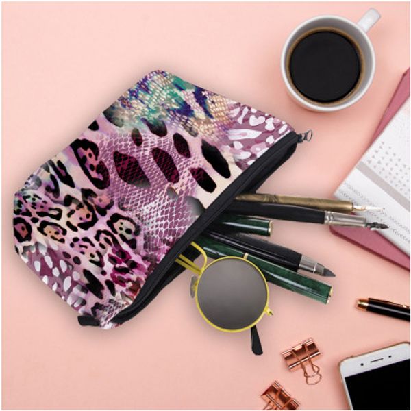 

womens designer clutch leopard-print bright cosmetic bag ladies multi-function travel finishing storage bag for party girls 2020 new
