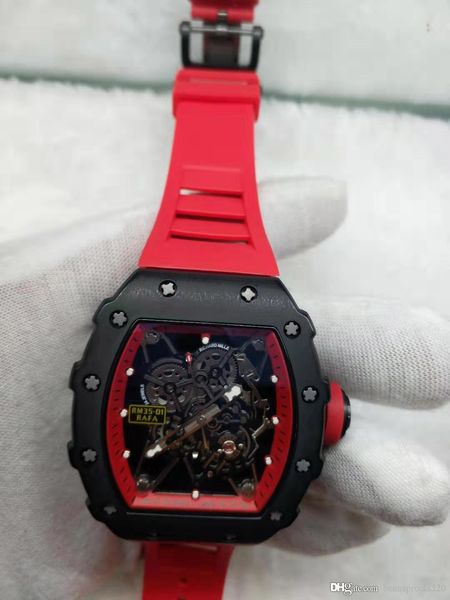 

lcd14 designer watches rafael nadal movement watches luxury watch .rm35-1 .the material is made of ntpt carbon fiber.multi-functional autom, Slivery;brown