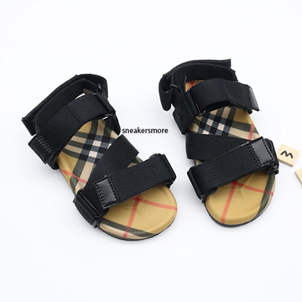 

designer summer vintage kids shoes girls boys sandals high baby girl sneakers toddler beach shoes for children sale, Black