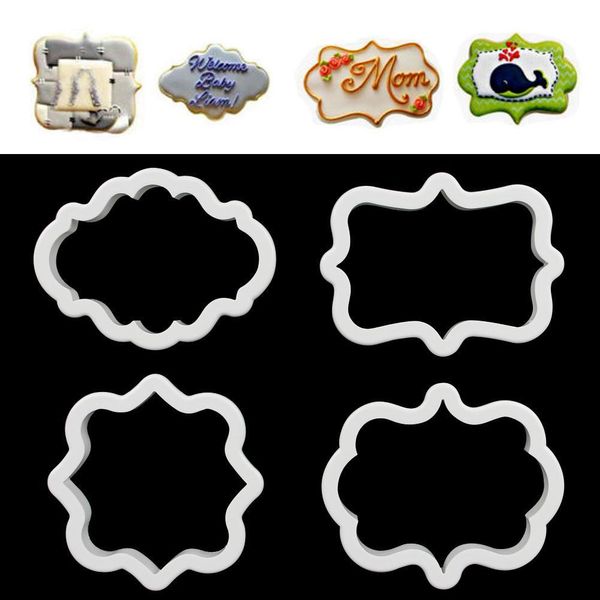 

4pcs set plastic cookie cutter pastry biscuit cookies mold foundant cake decorating tools diy kitchen baking accessories