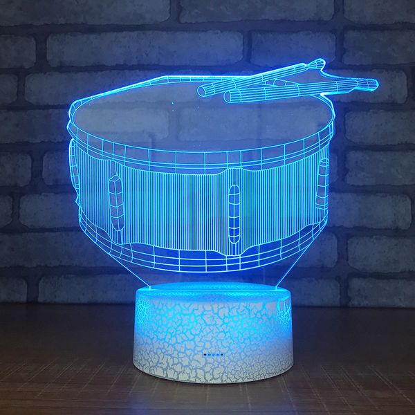 

jazz drum 7 color lamp 3d visual led night lights for kids touch usb table lampara lampe baby sleeping motion light