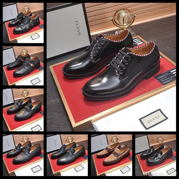 

20ss office shoes men loafers mens business shoes leather luxury dress shoes men italian zapatos de hombre de vestir casual ayakkabi yetc8, Black