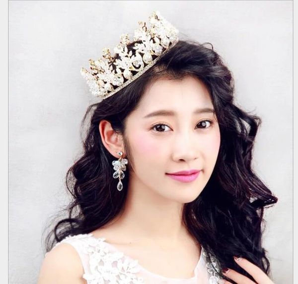 

silver-plated alloy diamond jewelry bridal crown, Slivery;golden