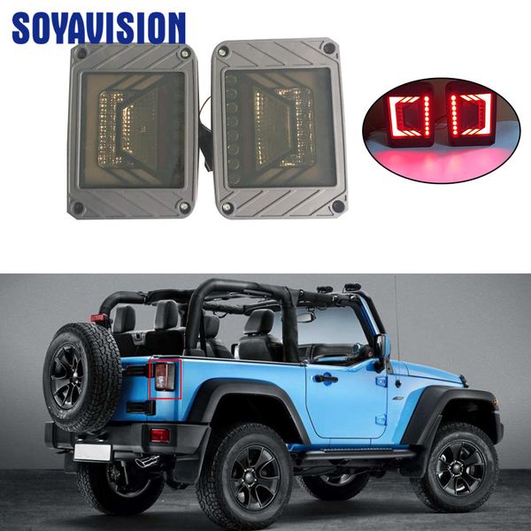 

smoke led turn signal eu / us tail reverse lamp for wrangler jk 2007+ led tail light with brake turning reverse light