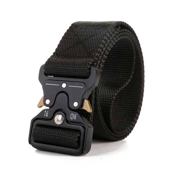 

style mens belt multi-functional military training belt outdoor cobra buckle nylon tactical belt 3.8cm suitable for sports leisure top, Black;brown
