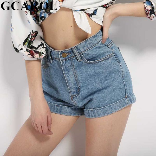 

gcarol euro style summer women high waist denim shorts retro old mini jeans shorts vintage high street basic perfect sexy, White;black