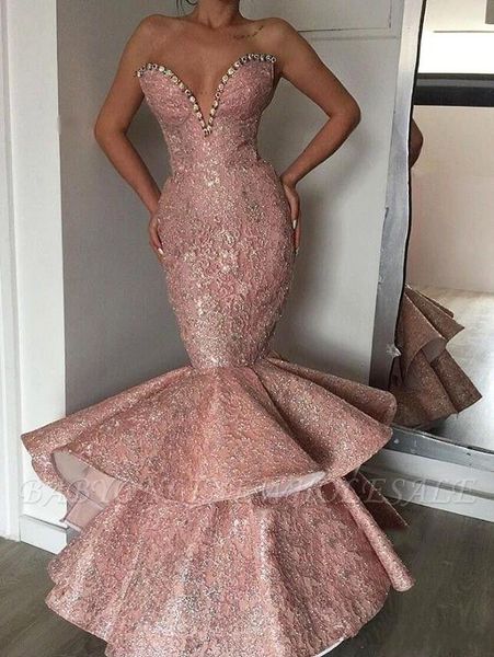 

dusty pink new designer mermaid prom dresses 2019 dubai arabic long sweetheart beads sashes formal gowns evening party wear abendkleid, Black