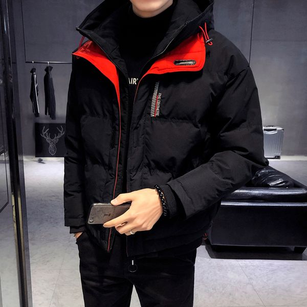 

new arrival autumn winter men coats hooded design man warm cotton parkas size l-4xl black red khaki