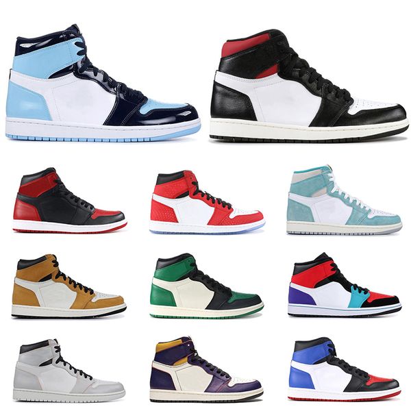 

2019 New 1s men women basketball shoes top quality Court Purple GYM RED UNC SPIDERMAN 1 fashion mens sports sneakers size 5.5-12