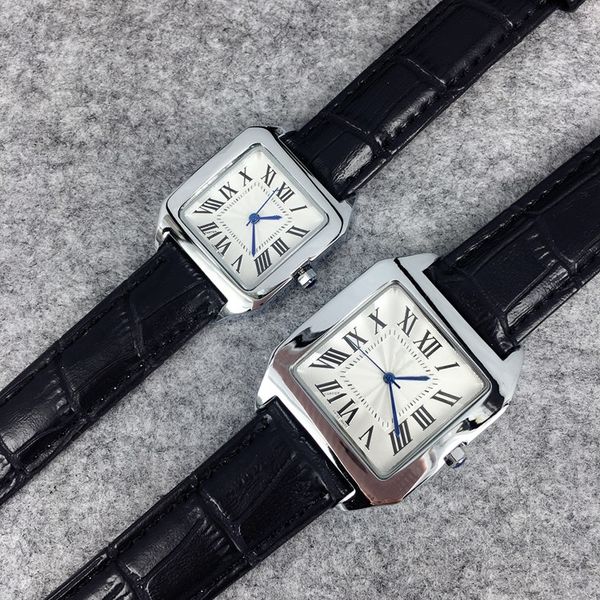 

2019 popula Fashion Style Man/Women Leather Watch black/brown Lady Watch Steel Bracelet Chain Luxury Quartz Watch high quality free shipping