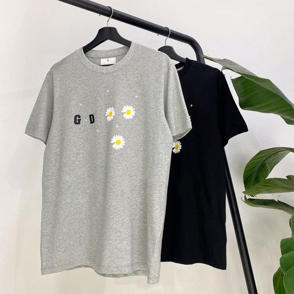 

20ss gd logo daisy printed tee high street skateboard short sleeves summer hip hop t-shirt fashion men women solid tee hfymtx752, White;black