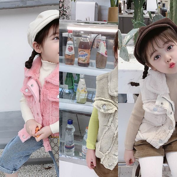 

coat children's clothing wear women's wear vest 2020 children's wool sleeveless coat baby's imitation fur vest, Camo